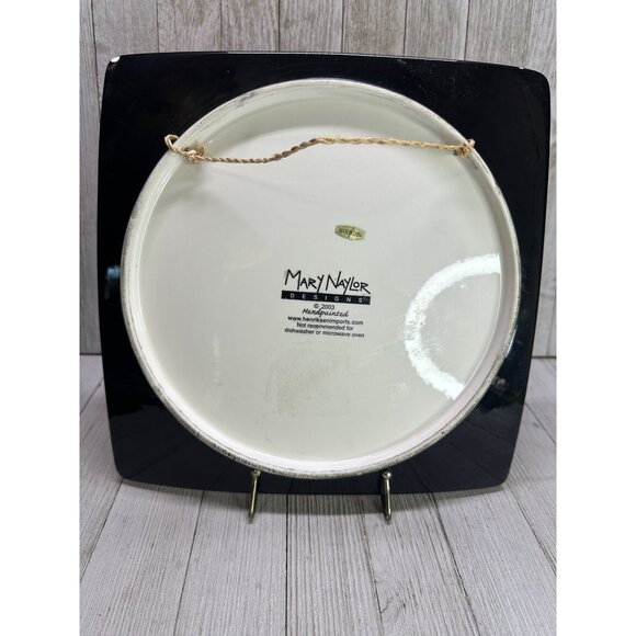 Vtg Mary Naylor Designs Painted Ceramic Platters Plates Set of 2 Wine 9.5" - Picture 5 of 6